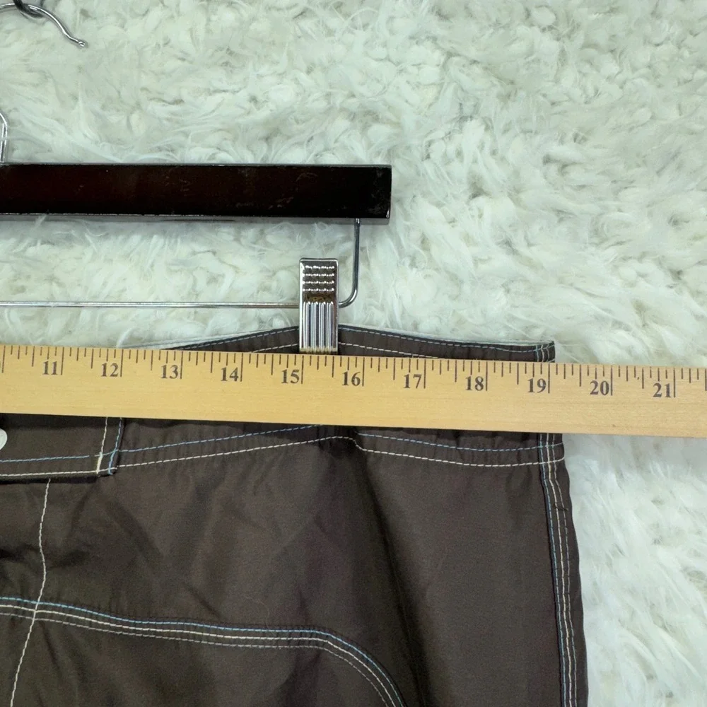 American‎ Eagle Board Shorts 38 Brown AE 77 Surf Beach Swim Trunks Cargo Pocket